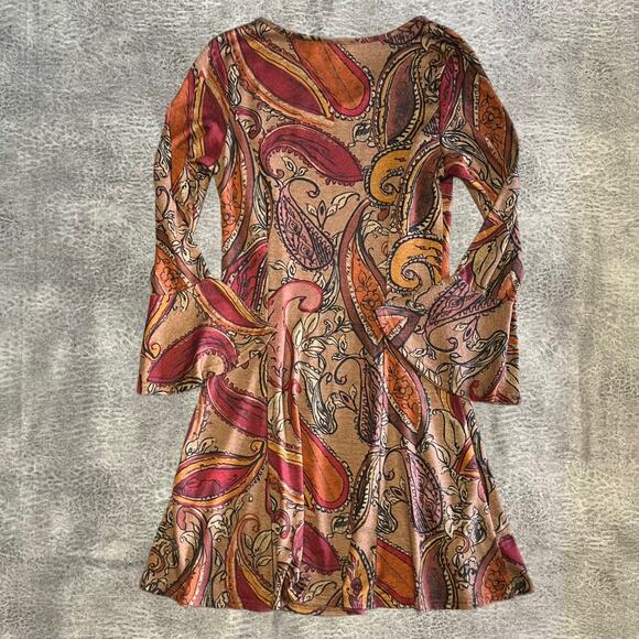 Y2k Aryeh Paisley Flared Mini Dress - Picture 2 of 8